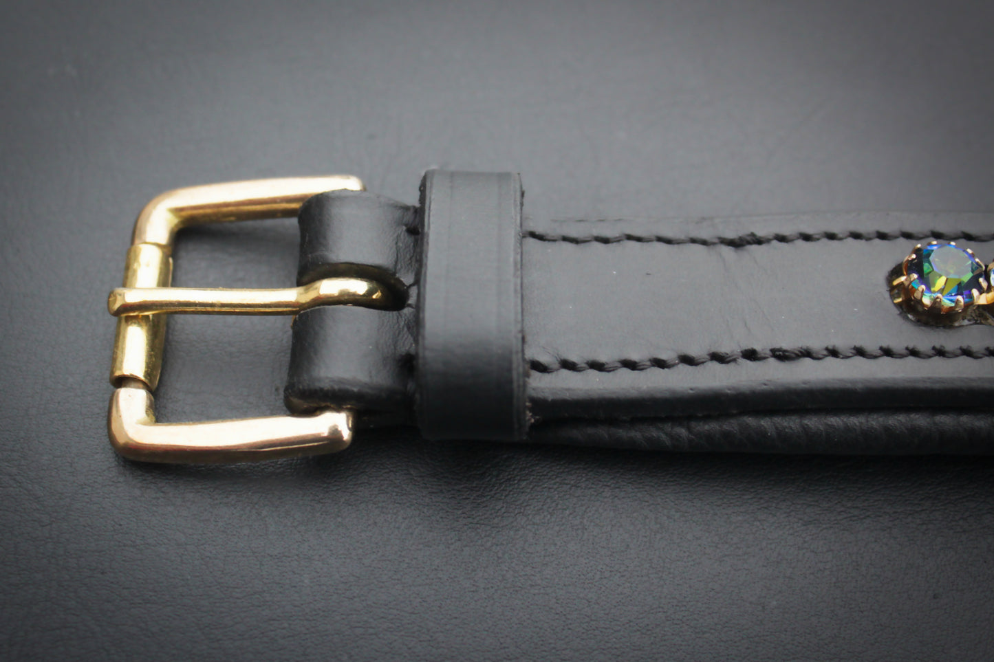 Hundehalsband Leder goldener Verschluss