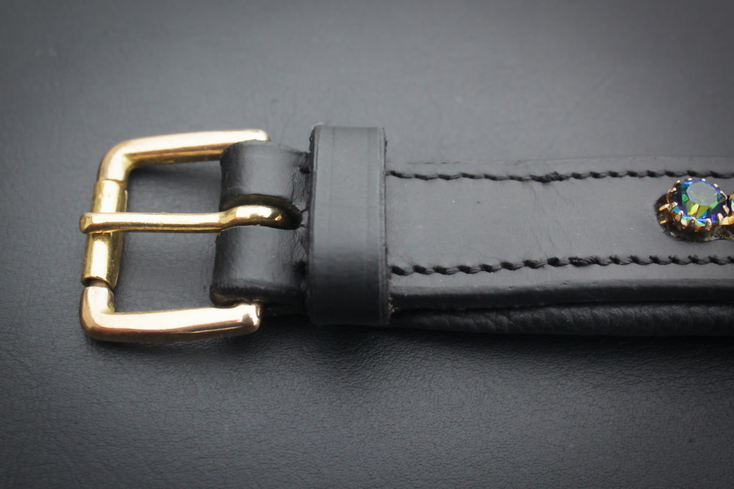 Hundehalsband Leder goldener Verschluss