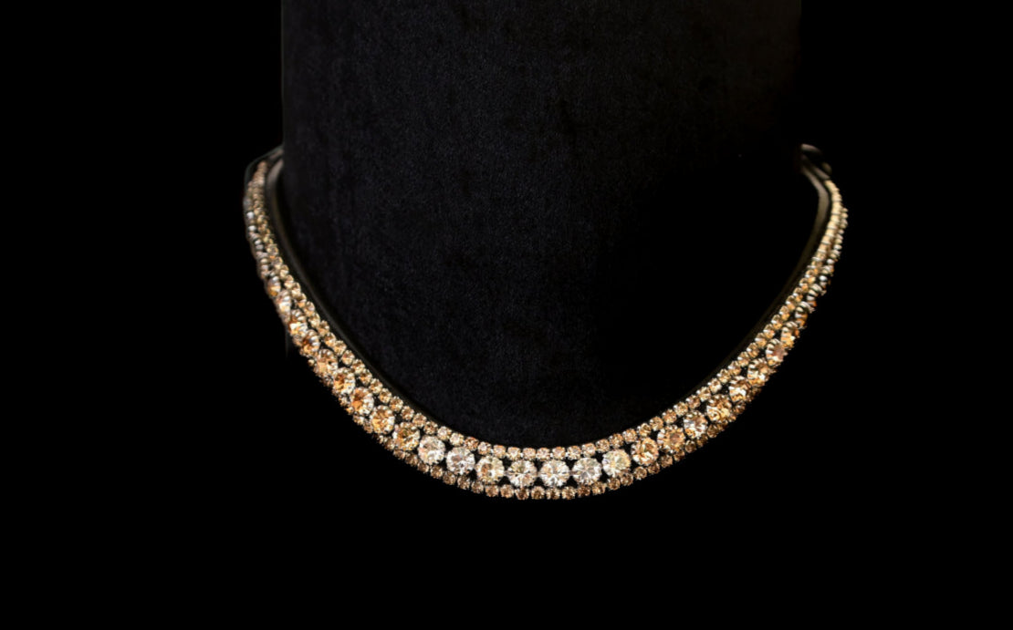 Stirnriemen 3-reihig golden crown